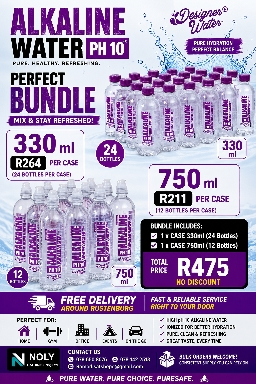 Alkaline PH10 perfect bundle — 330ml R264, 750ml R211, total R475